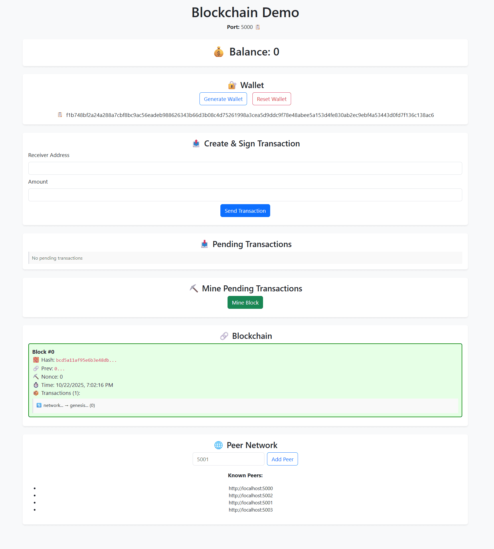 Full Wallet Interface