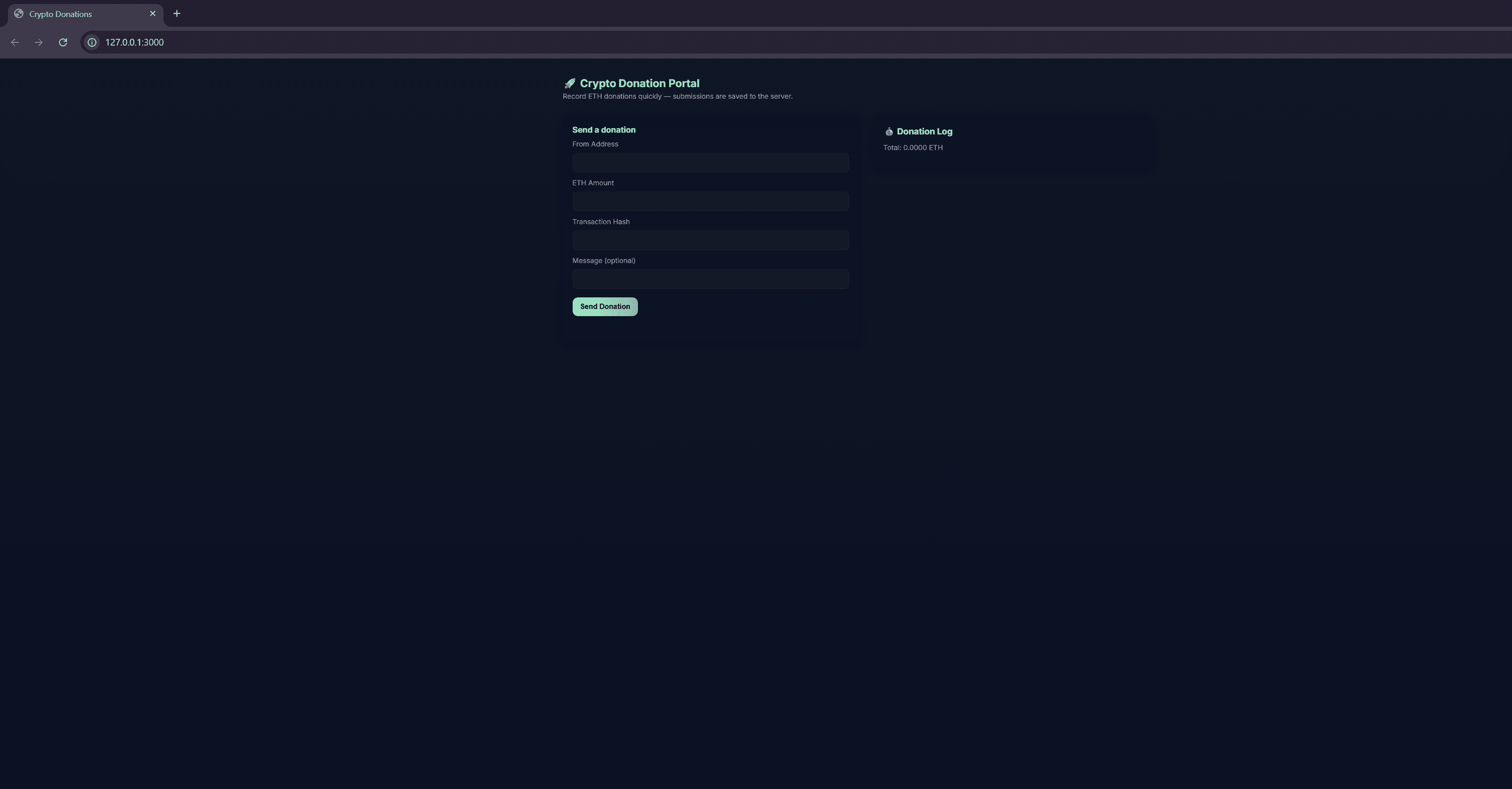 Blank Portal, Data History Cleared