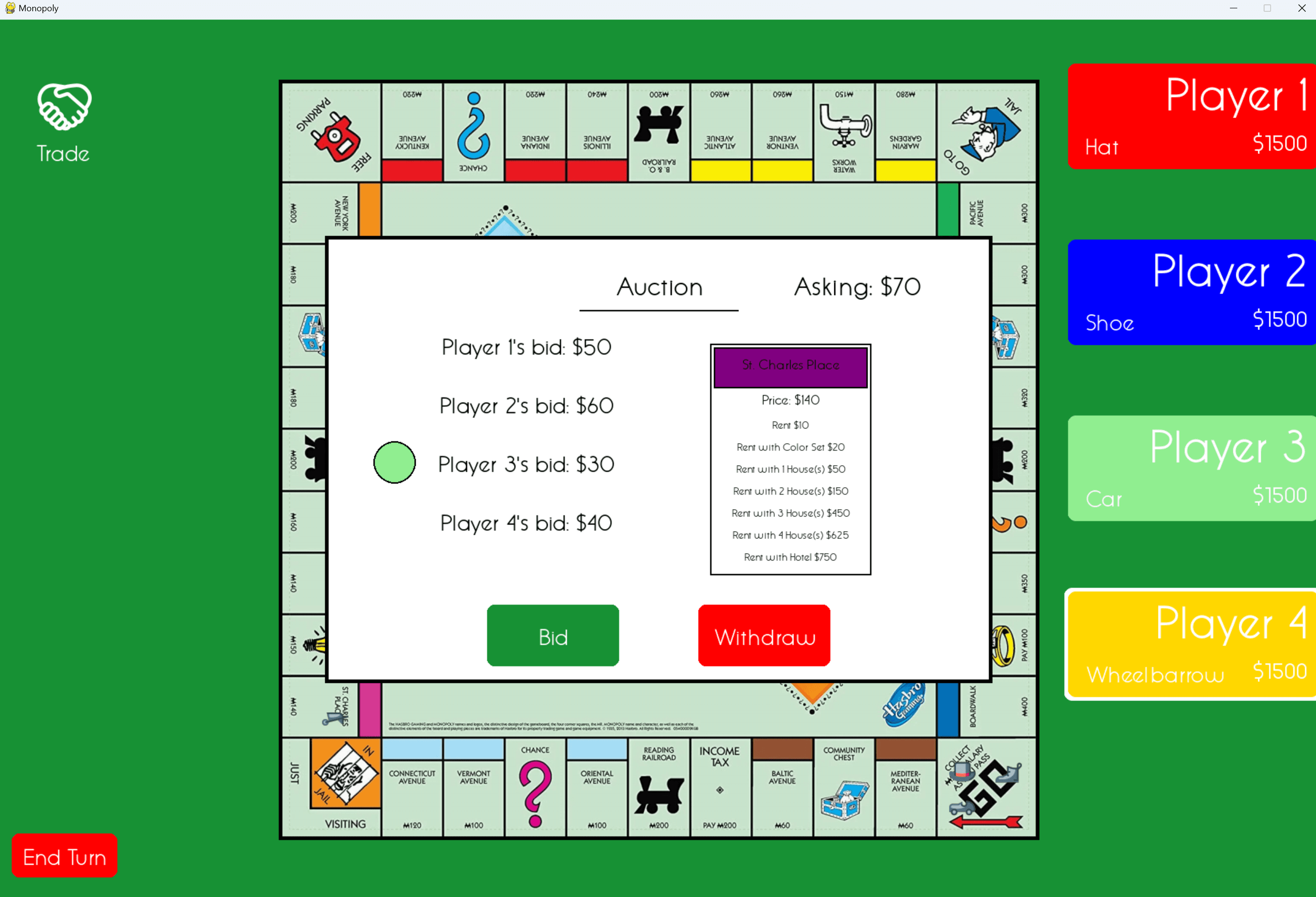 Property auction system UI