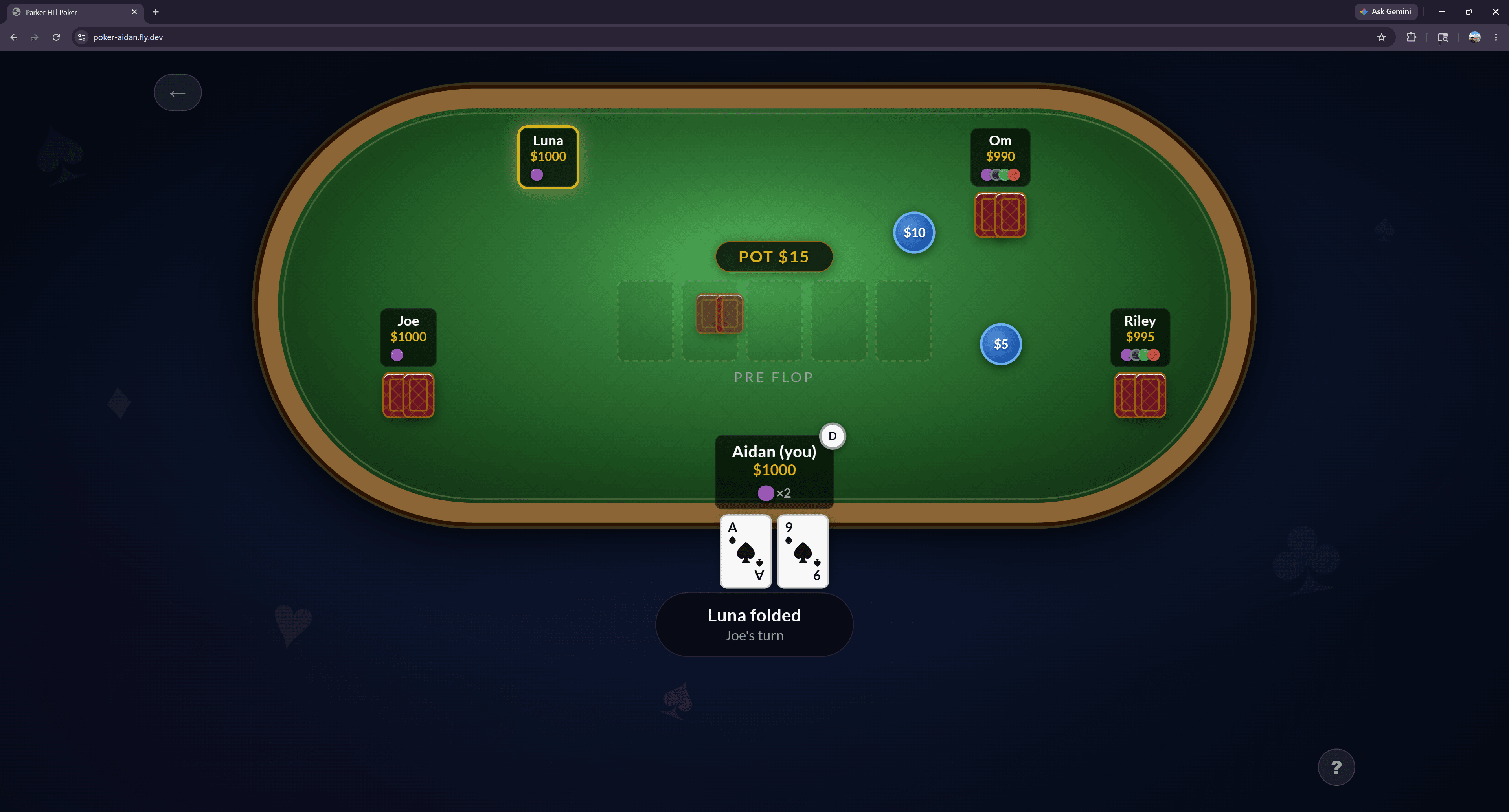 Game Play (not your turn)
