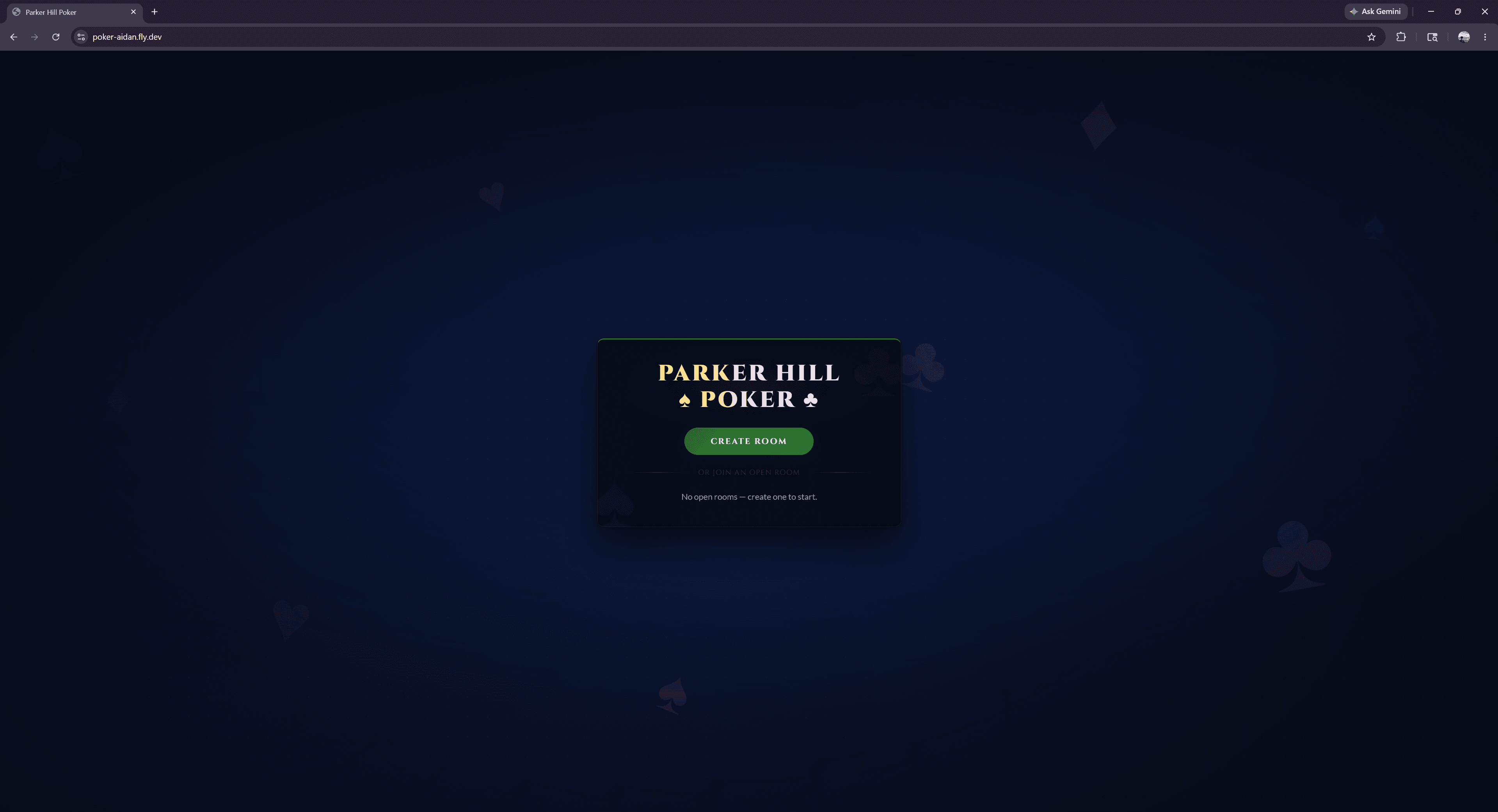 Create/Join Game Screen and Main Menu