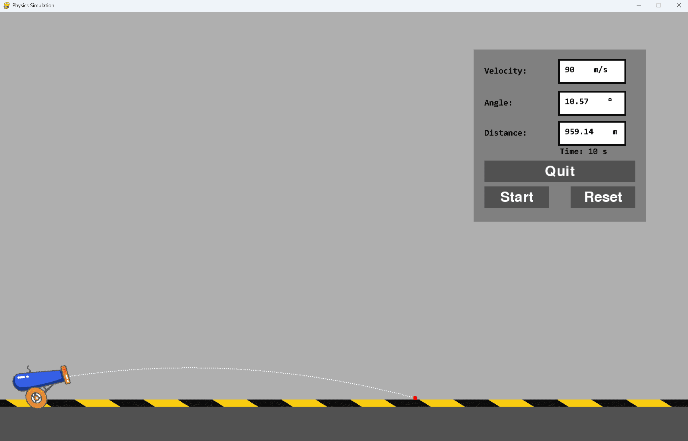 Projectile shot example #1