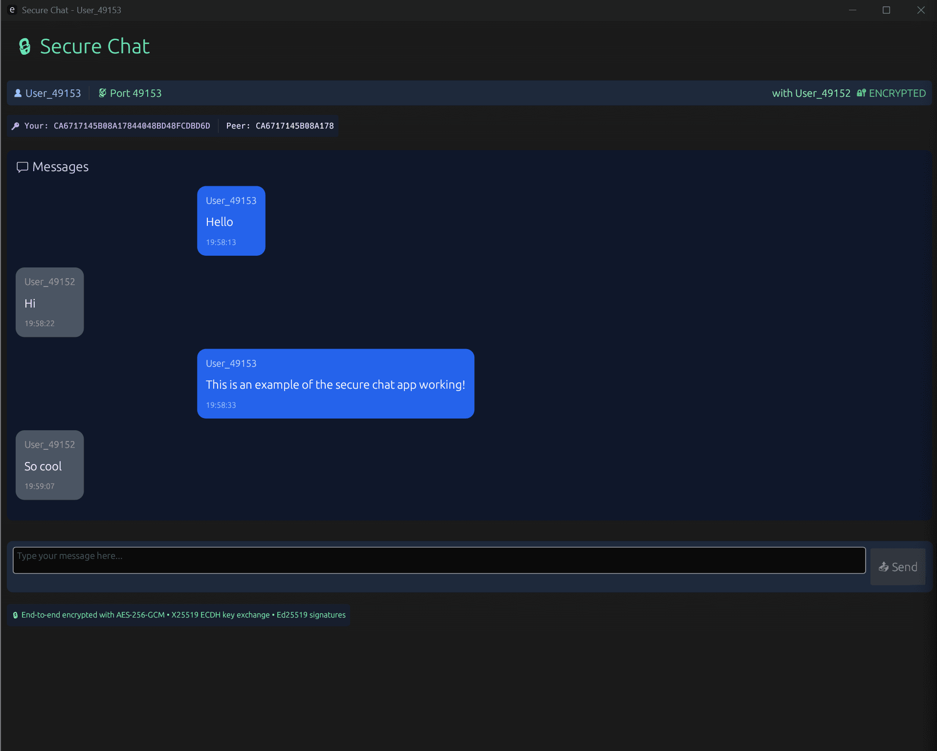 Modern UI with color-coded messages